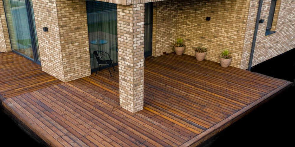 terrasse bois brulé